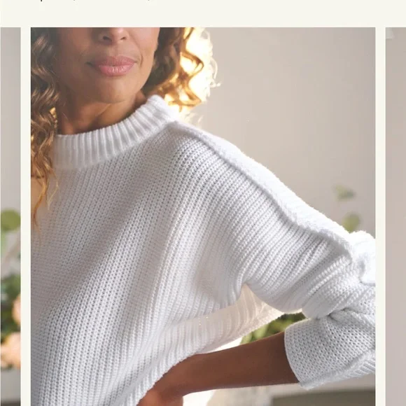 Frank & Eileen White Ribbed Crewneck Sweater - Picture 5 of 6